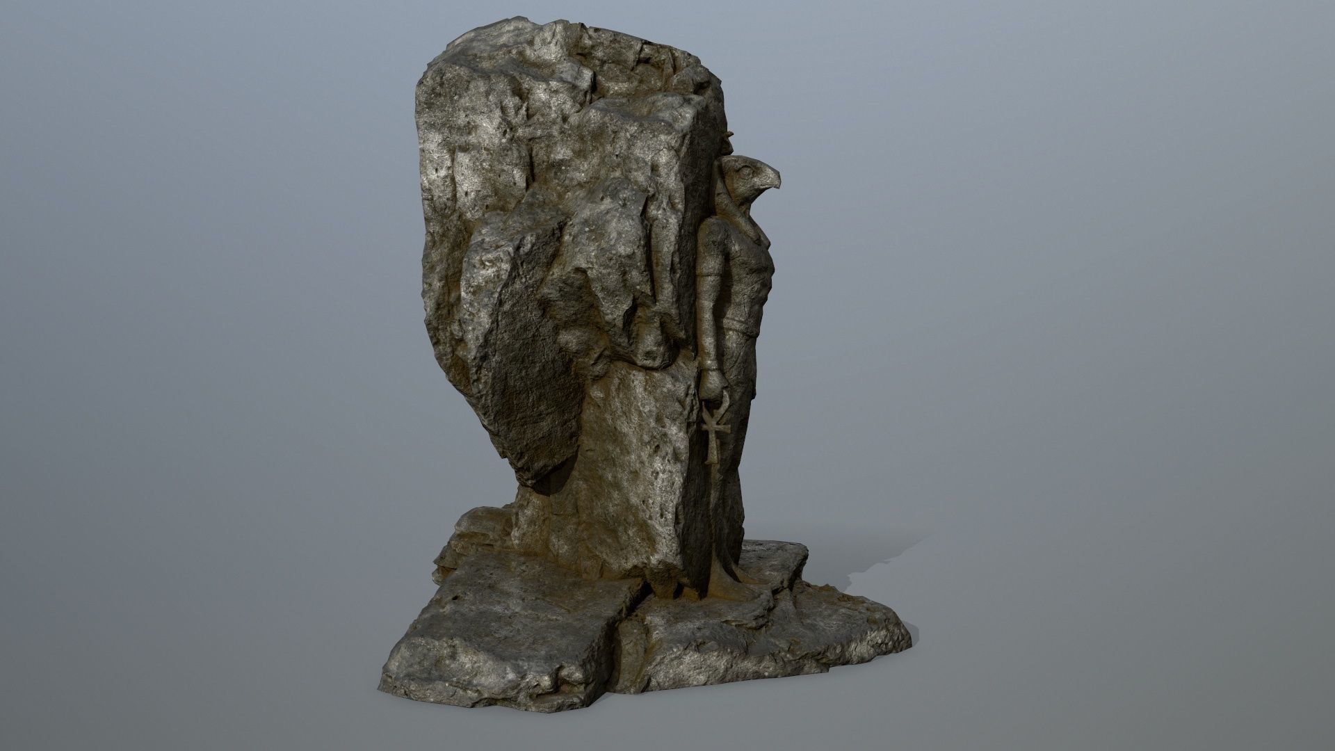 horus rock Low-poly 3D model_1