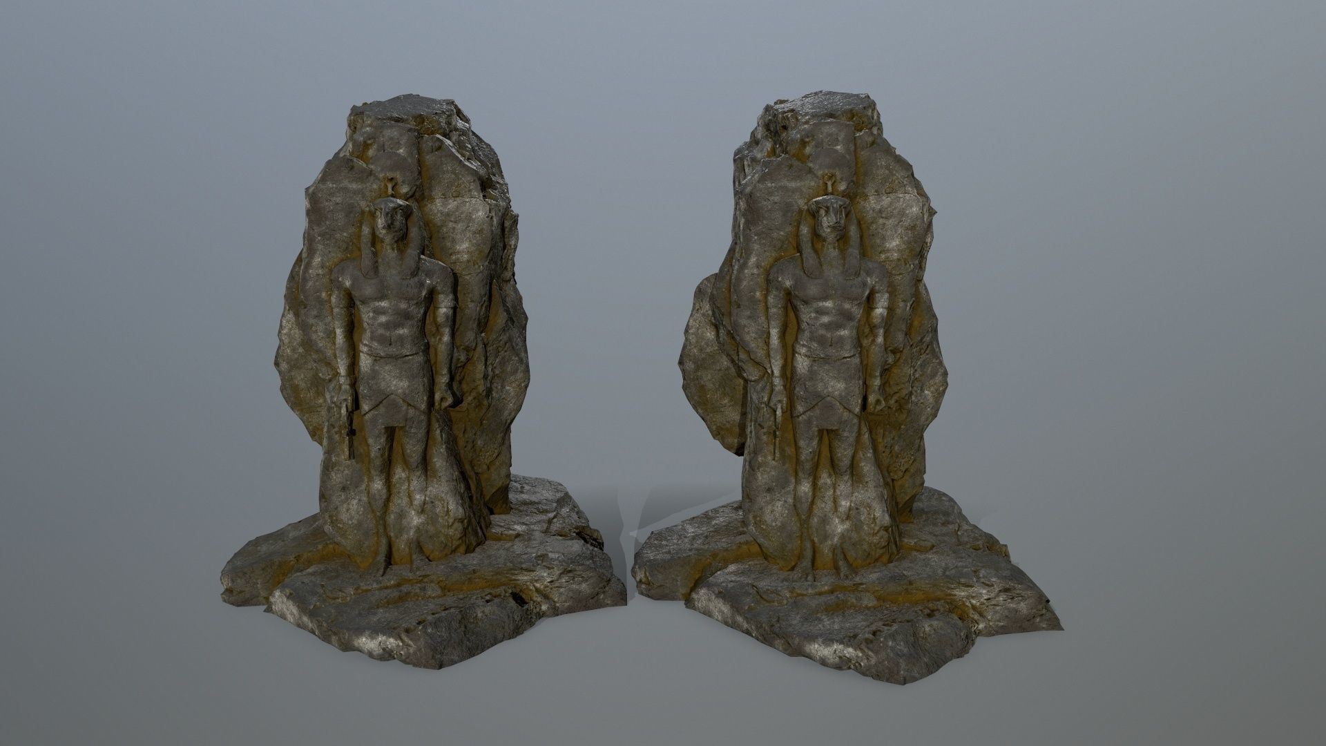 horus rock Low-poly 3D model_11