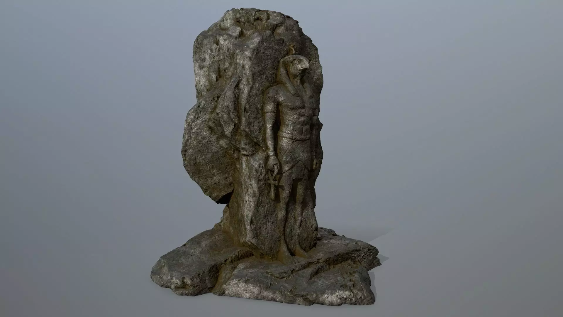 horus rock Low-poly 3D model_0