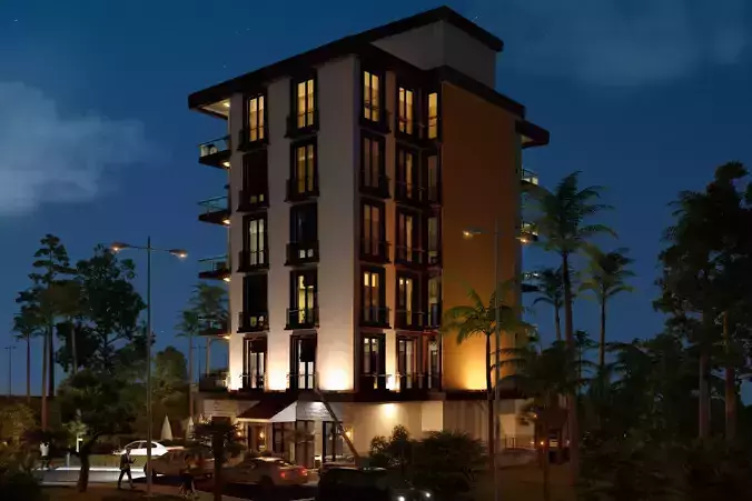 BAR-MONTENEGRO-2020 hotel building at night