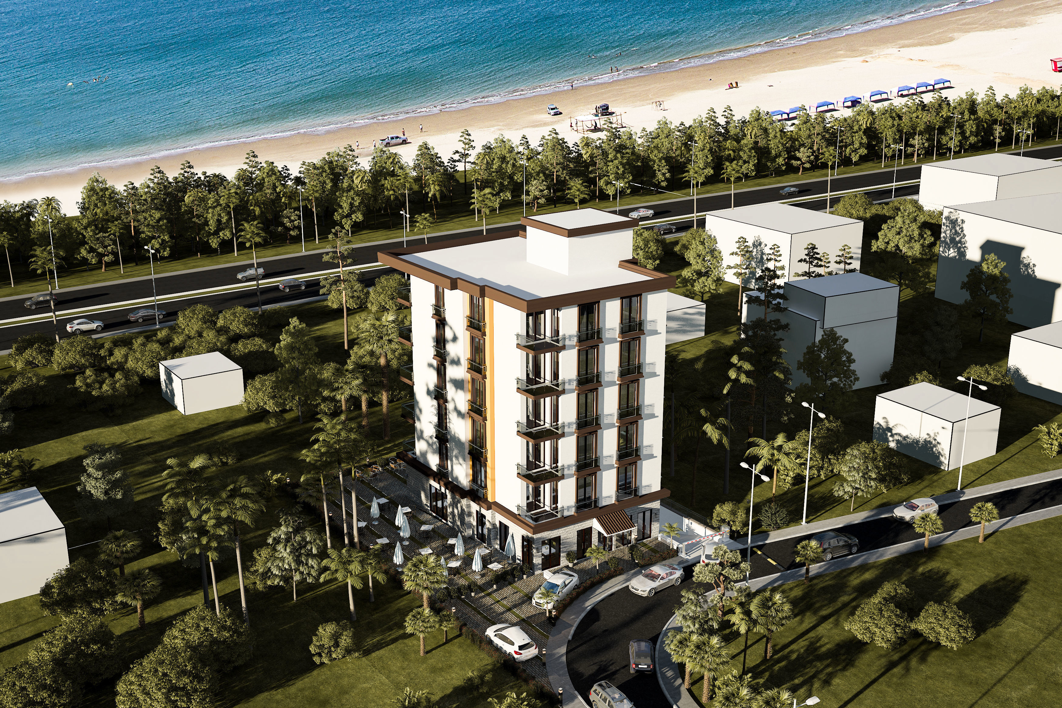 BAR-MONTENEGRO-2020 hotel building at night 3D model_4