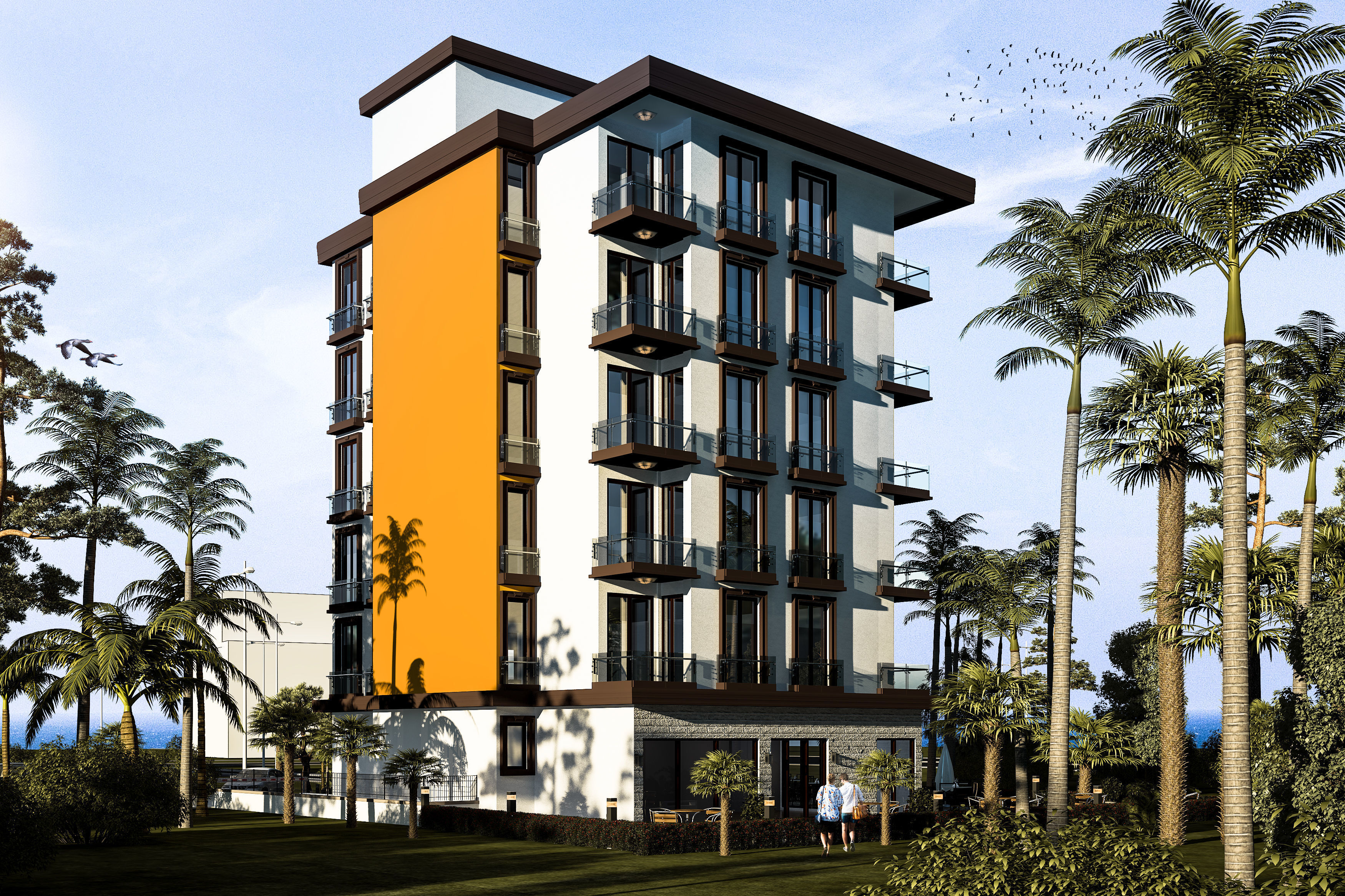 BAR-MONTENEGRO-2020 hotel building at night 3D model_2