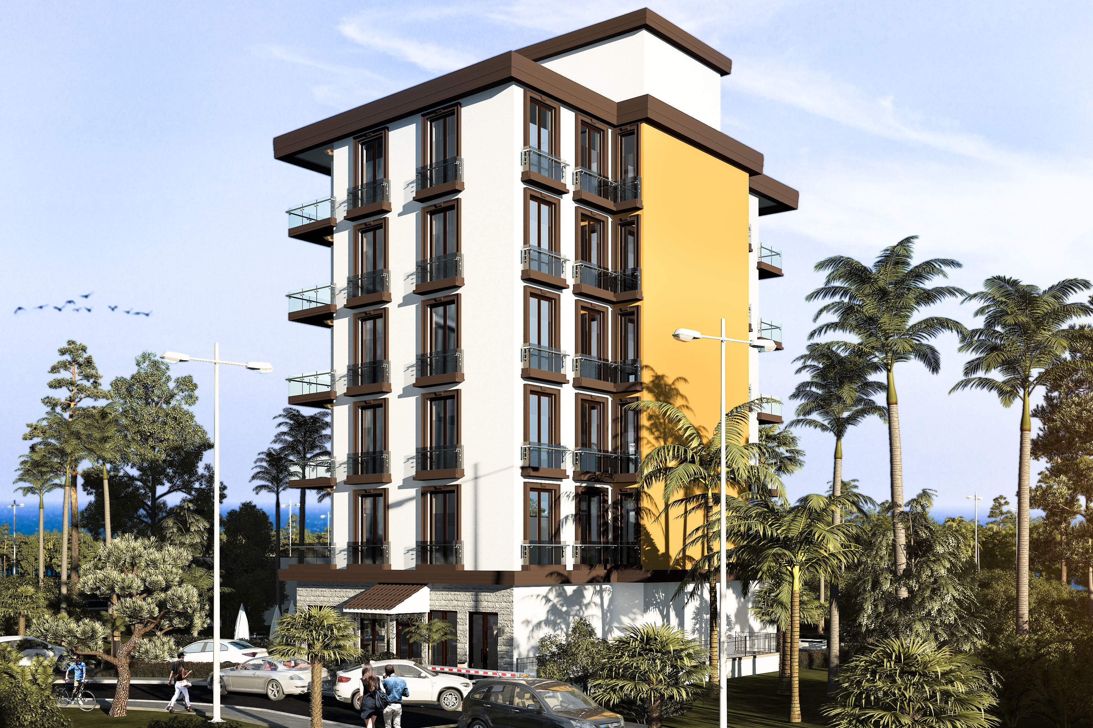 BAR-MONTENEGRO-2020 hotel building at night 3D model_1