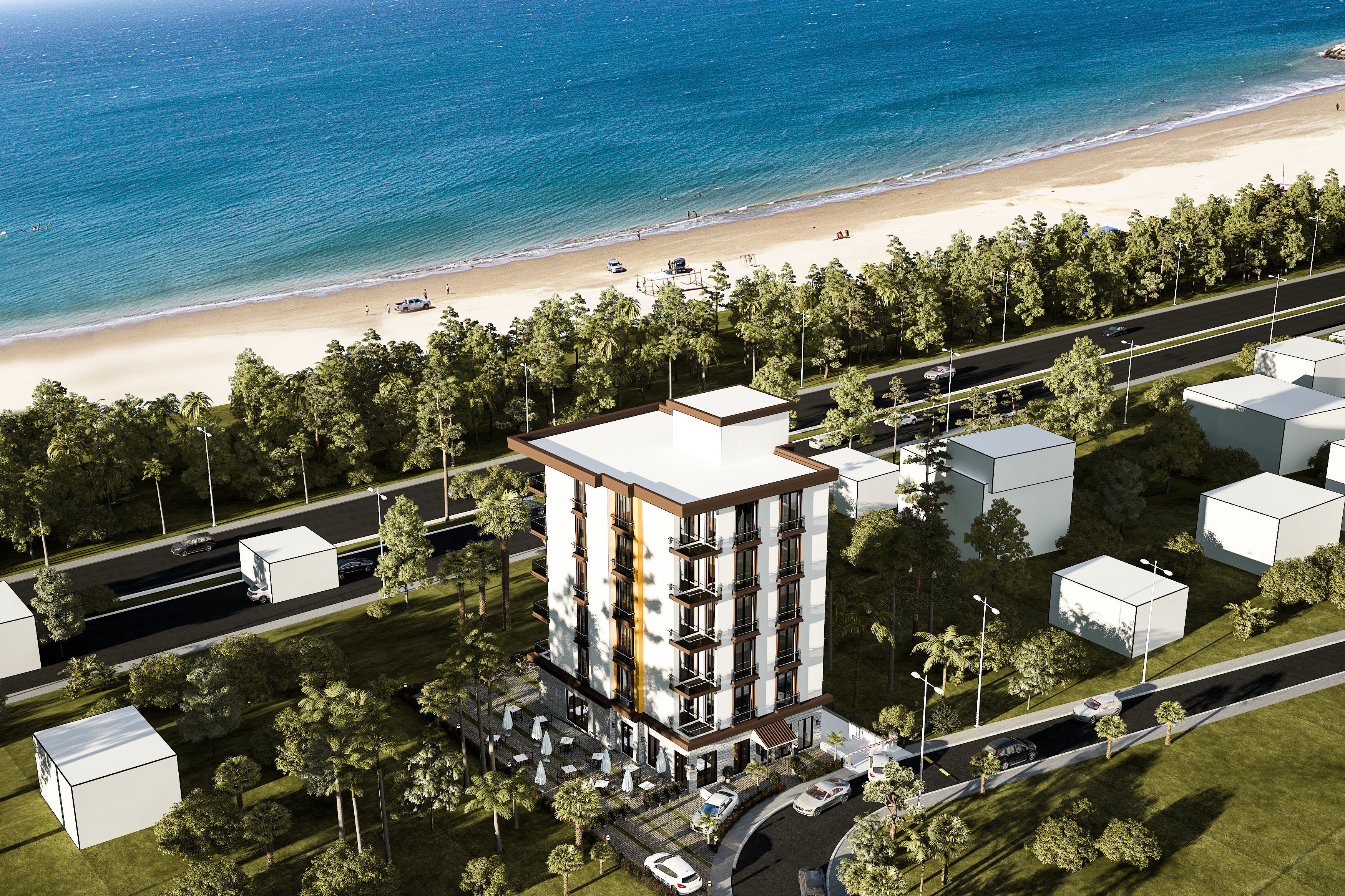 BAR-MONTENEGRO-2020 hotel building at night 3D model_5