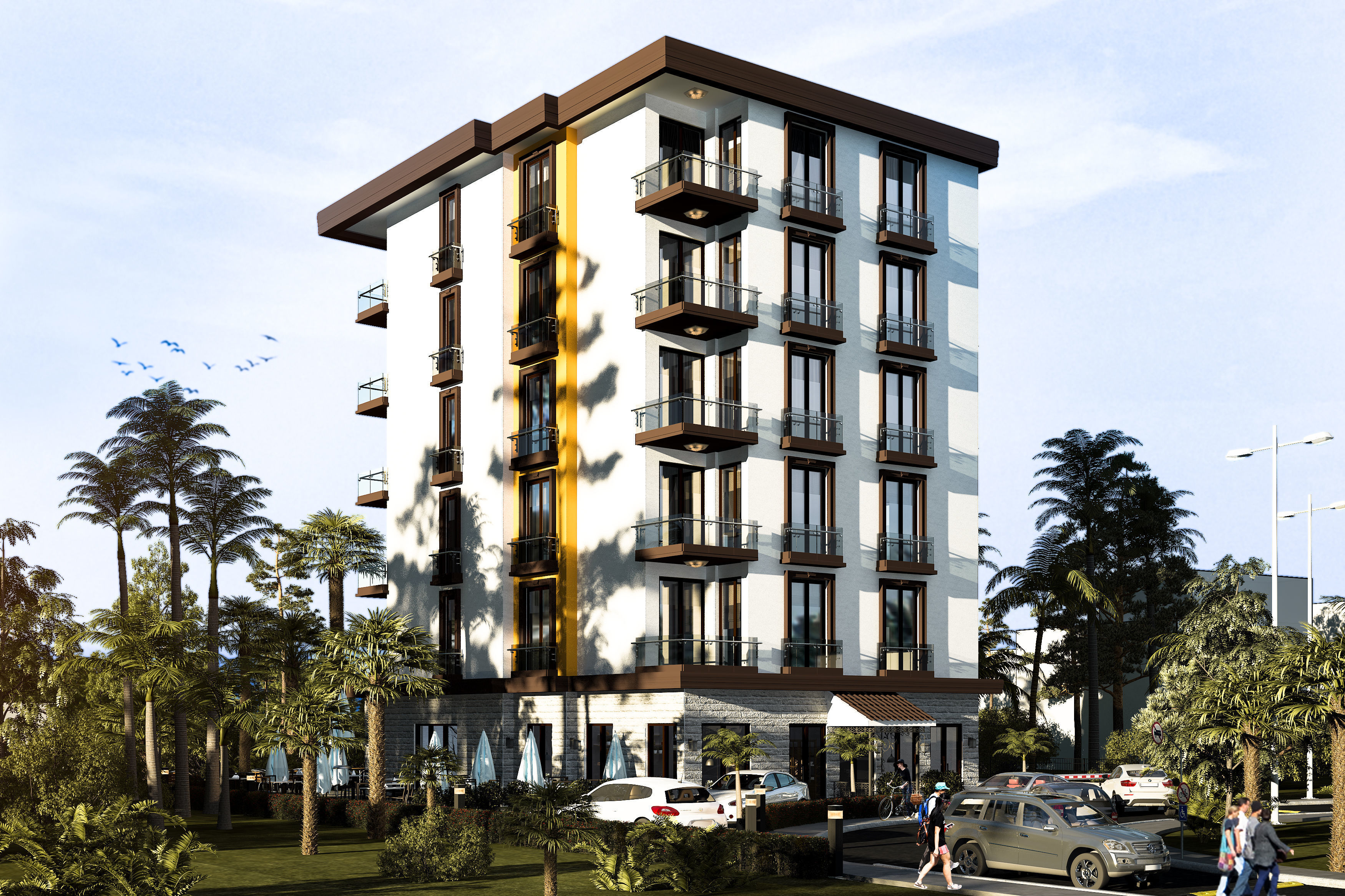 BAR-MONTENEGRO-2020 hotel building at night 3D model_6