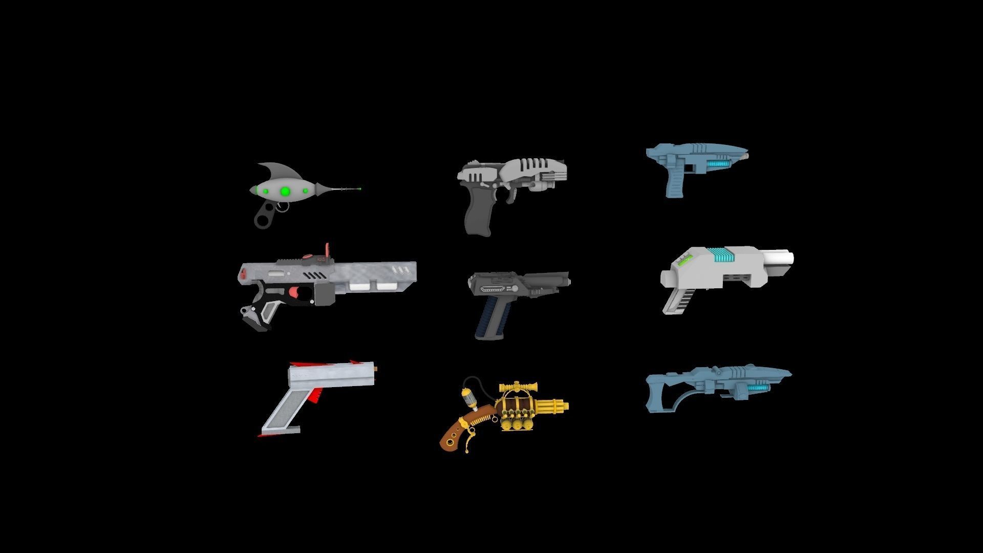 Sci-Fi Weapons Pack 3D model_4