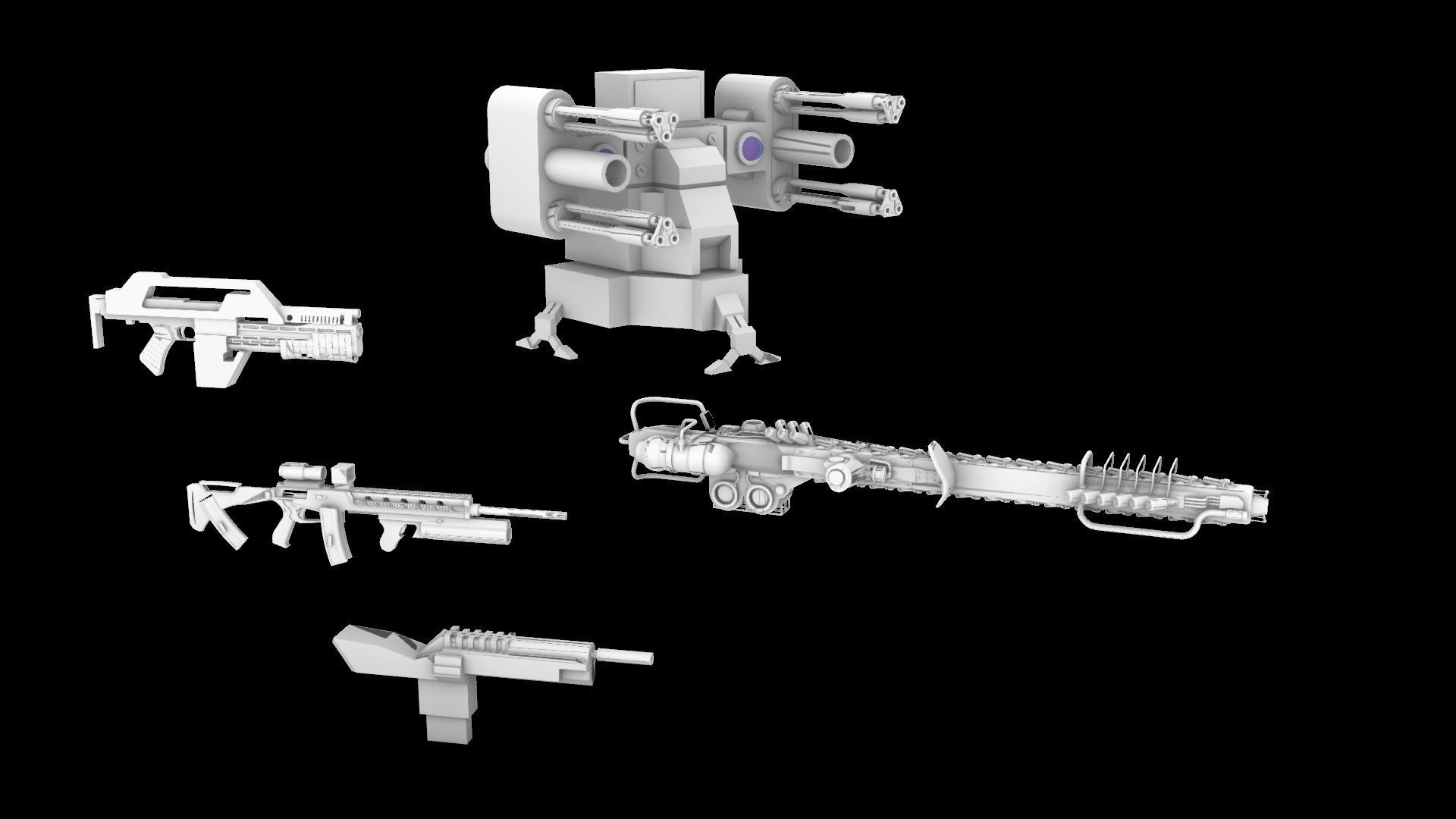 Sci-Fi Weapons Pack 3D model_2