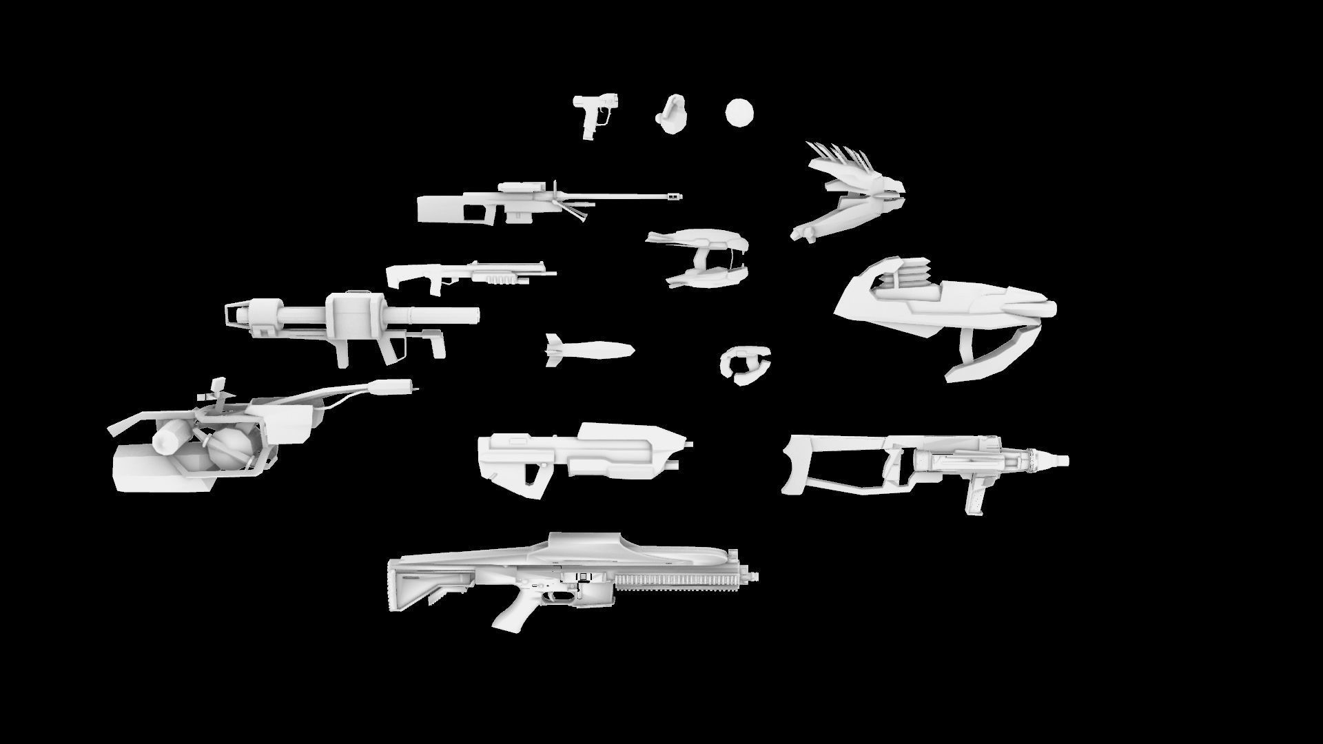 Sci-Fi Weapons Pack 3D model_5