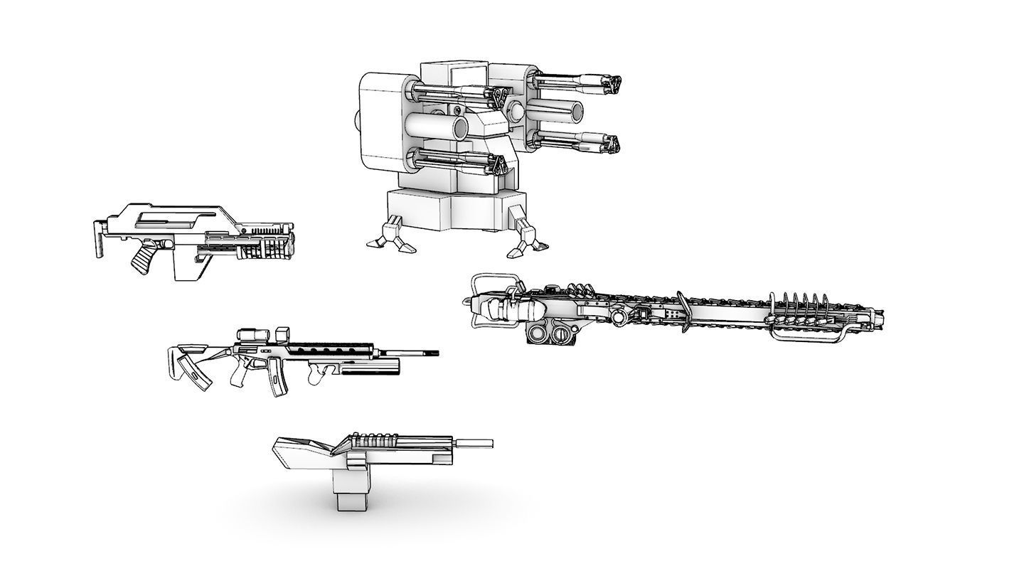 Sci-Fi Weapons Pack 3D model_9