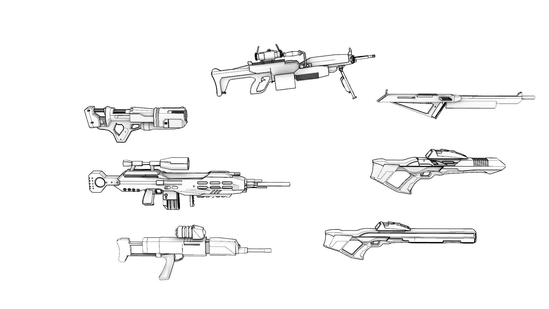 Sci-Fi Weapons Pack 3D model_8