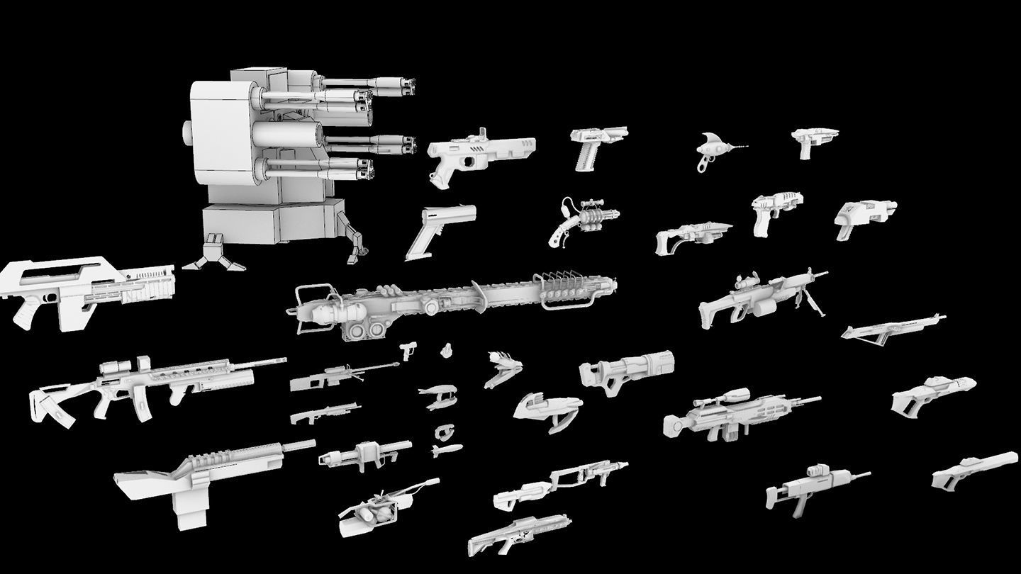Sci-Fi Weapons Pack 3D model_10