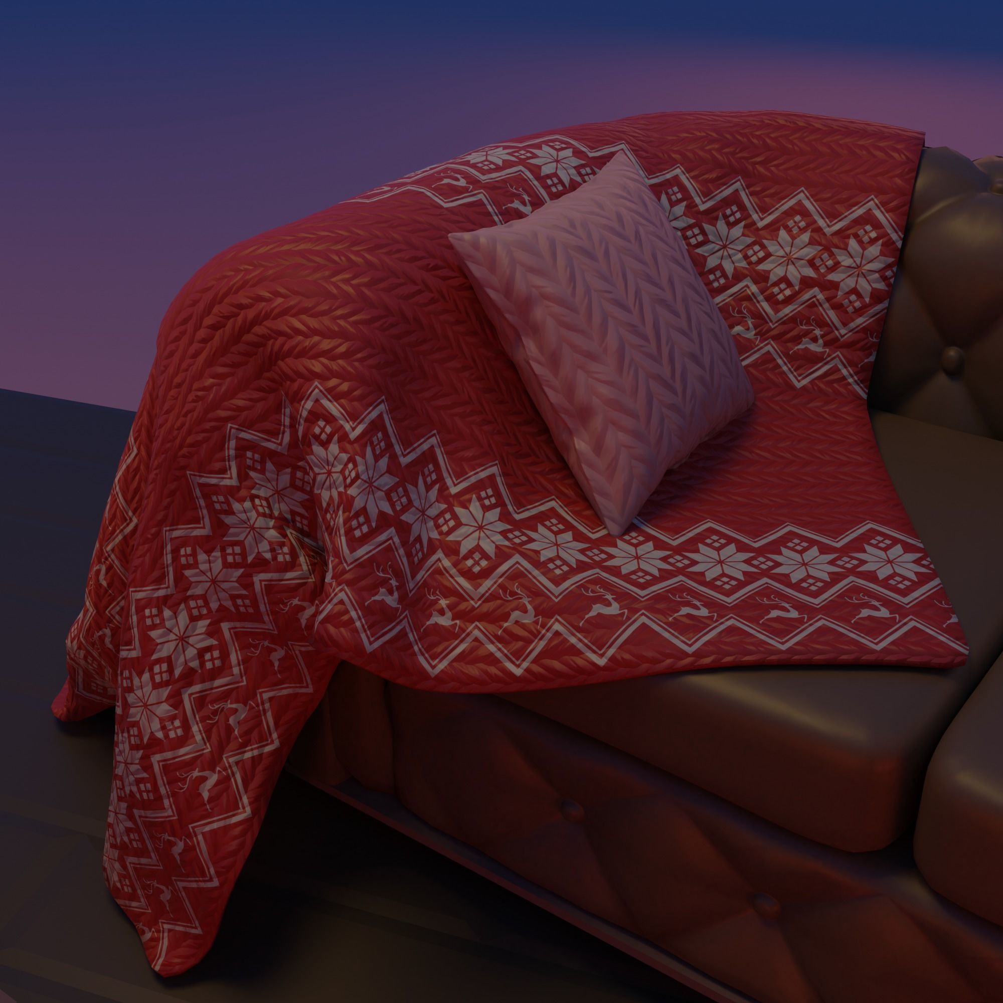 Christmas Living-room Low-poly 3D model_9