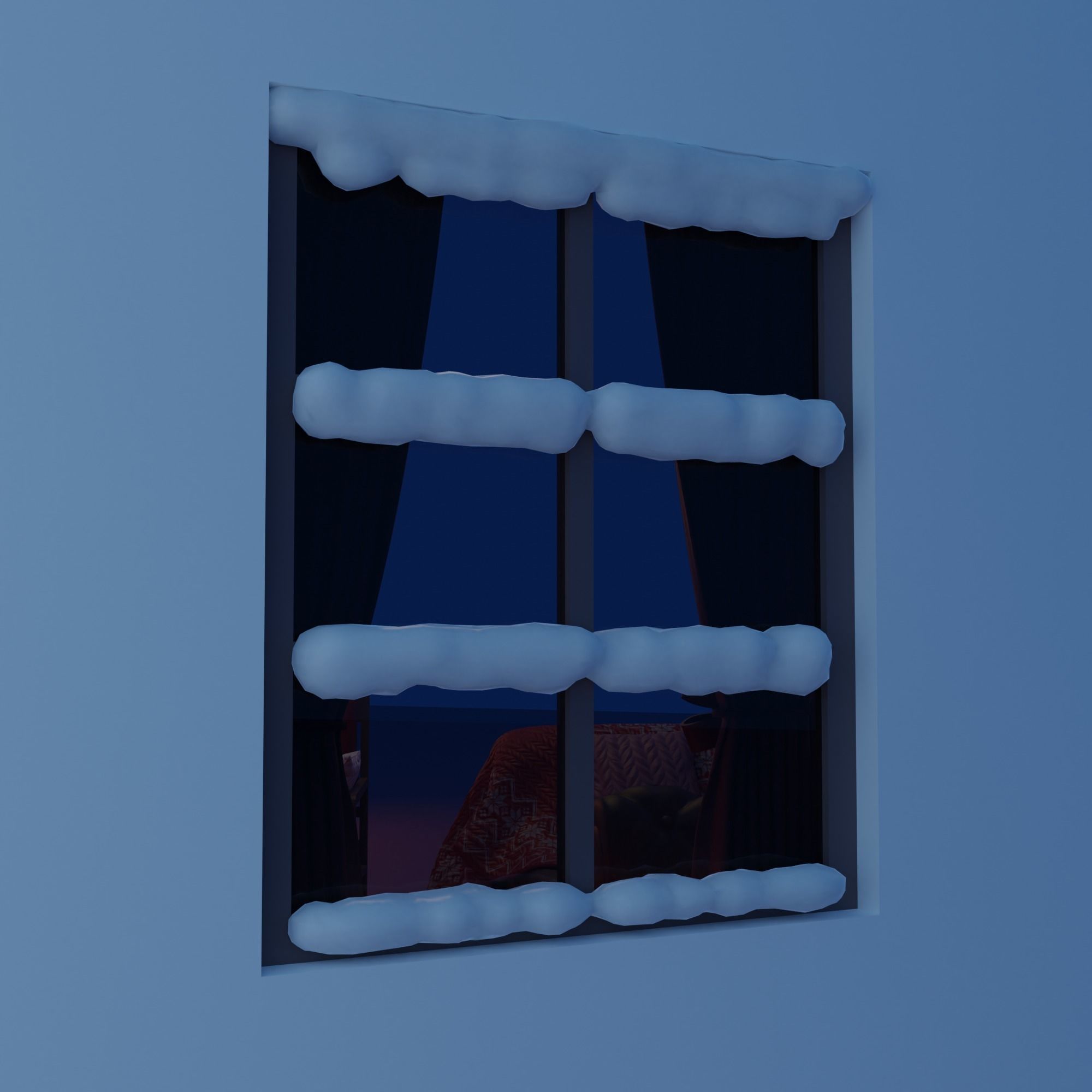 Christmas Living-room Low-poly 3D model_12