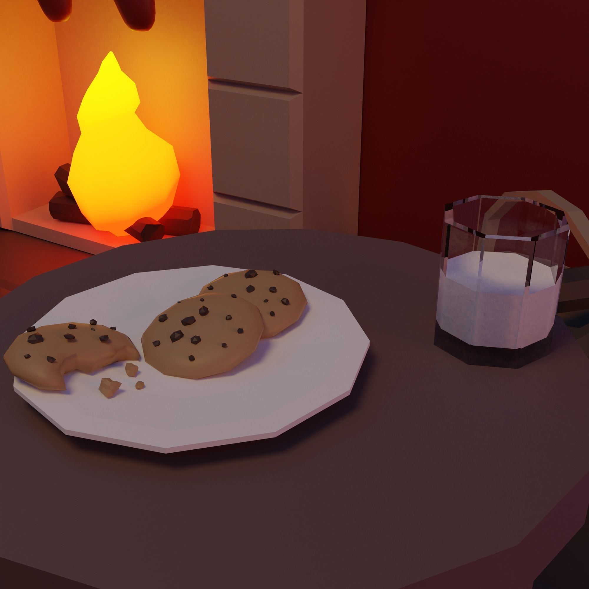 Christmas Living-room Low-poly 3D model_7