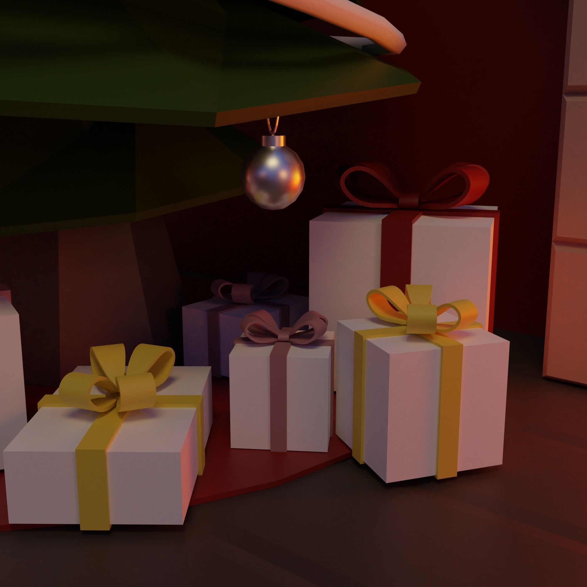 Christmas Living-room Low-poly 3D model_15