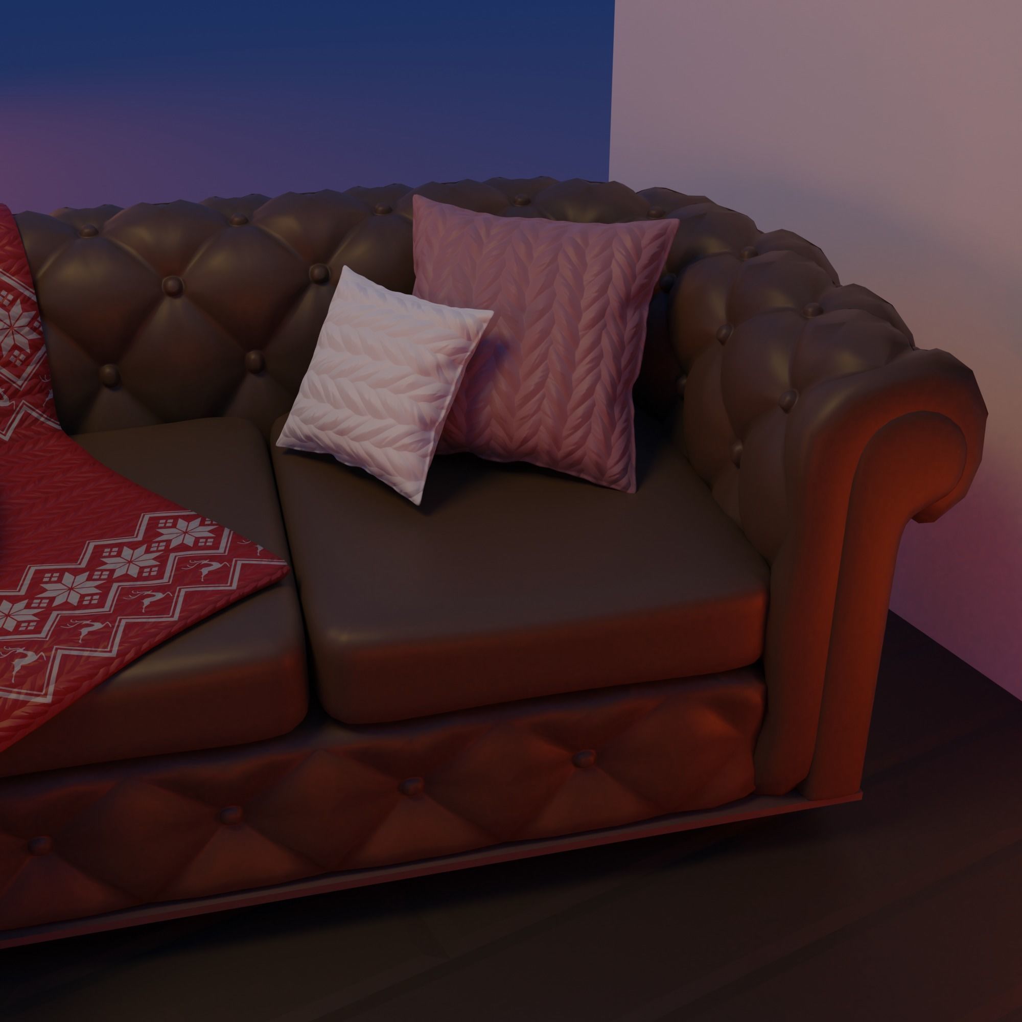 Christmas Living-room Low-poly 3D model_10