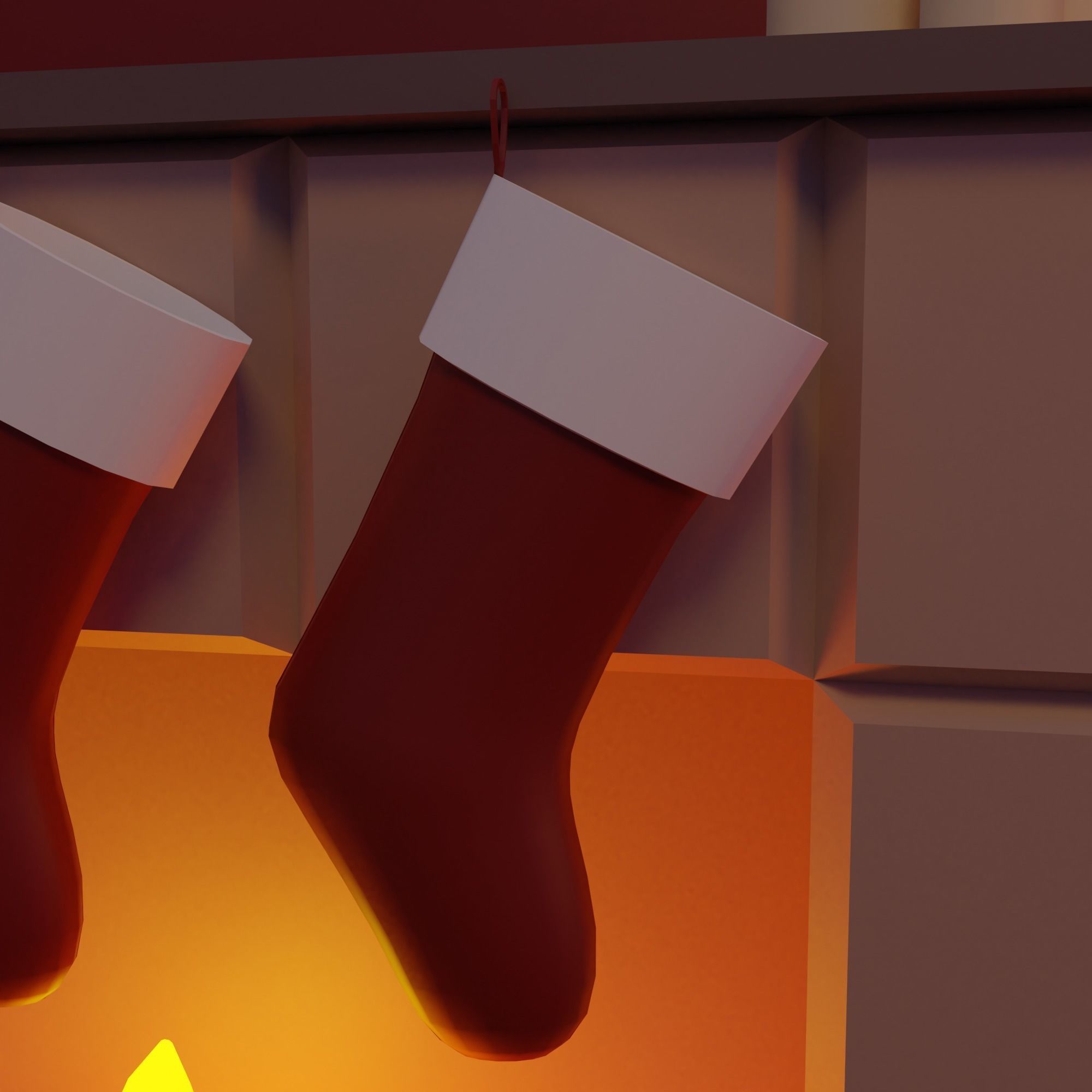 Christmas Living-room Low-poly 3D model_3