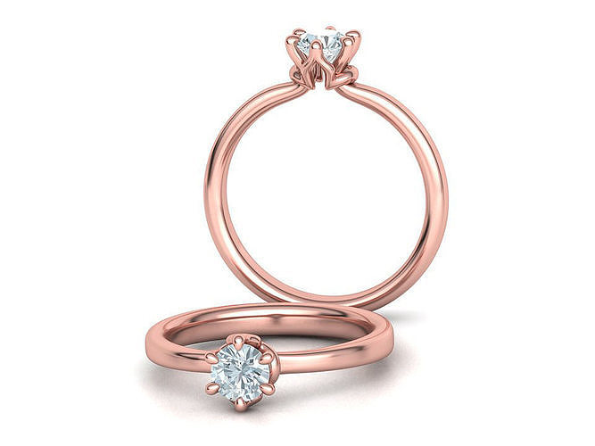  Anita Solitaire Engagement ring 5mm stone Own design  3D print model