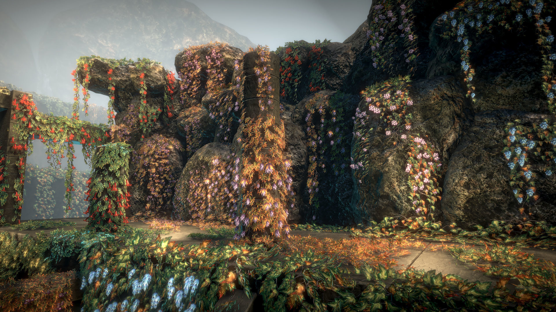 Flowering ivy Low-poly 3D model_4