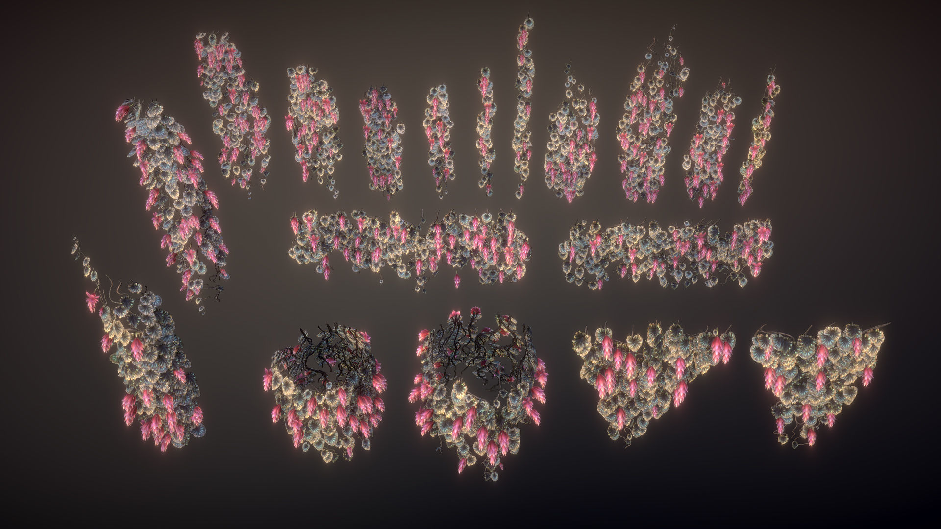 Flowering ivy Low-poly 3D model_10