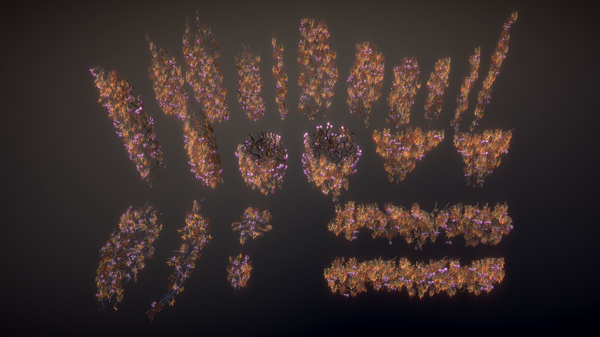 Flowering ivy Low-poly 3D model_14