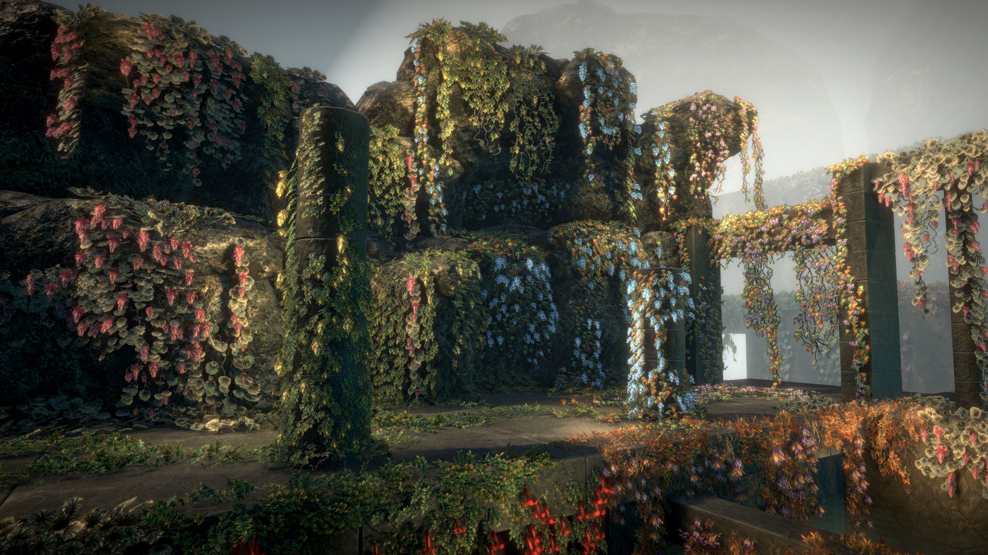 Flowering ivy Low-poly 3D model_1