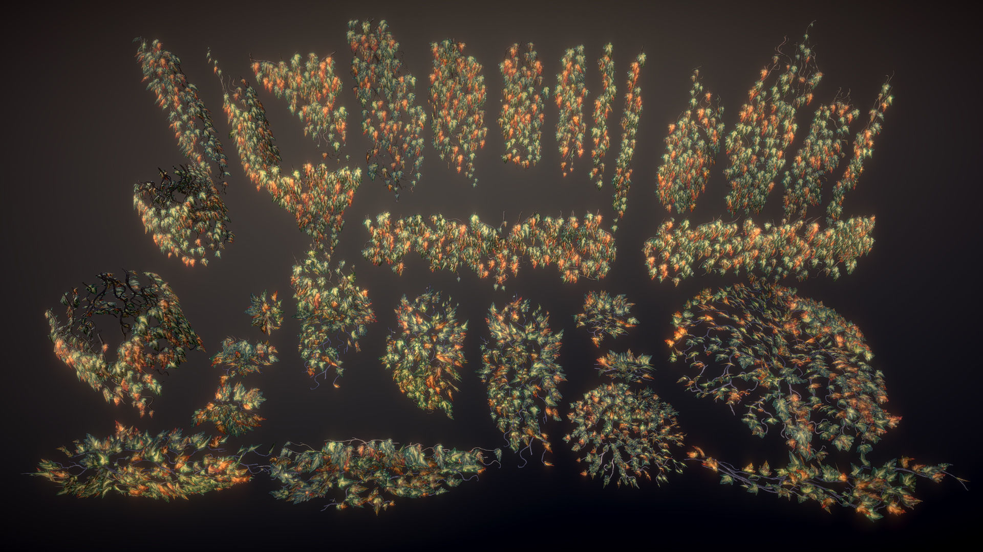 Flowering ivy Low-poly 3D model_8