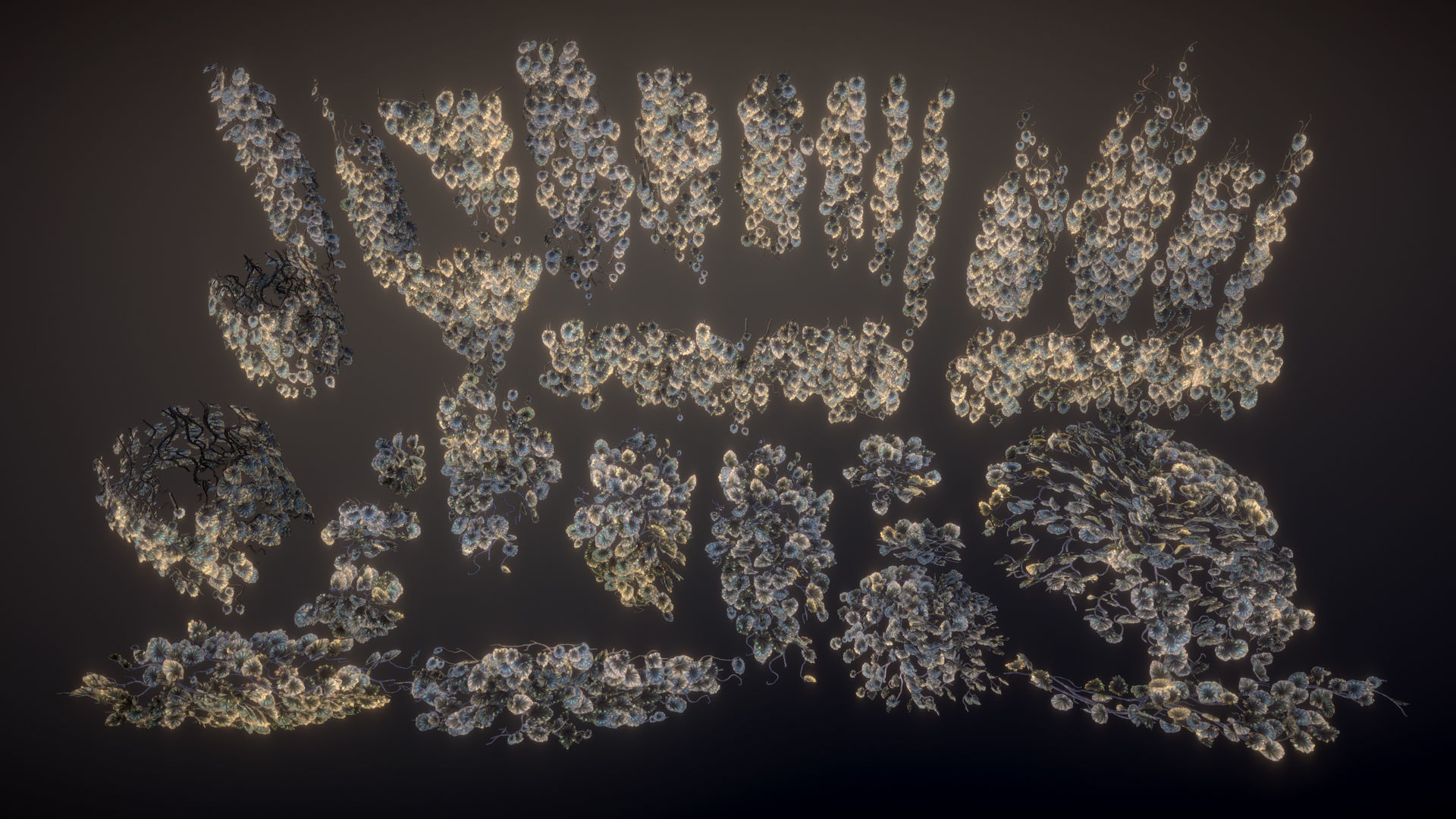 Flowering ivy Low-poly 3D model_7