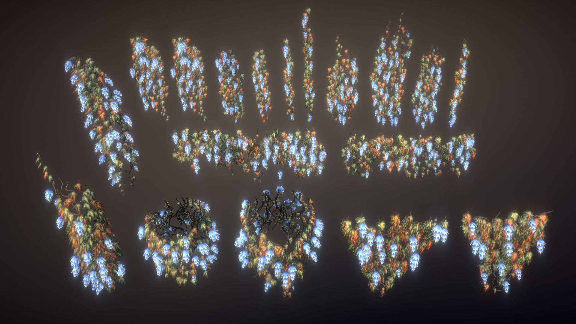 Flowering ivy Low-poly 3D model_13