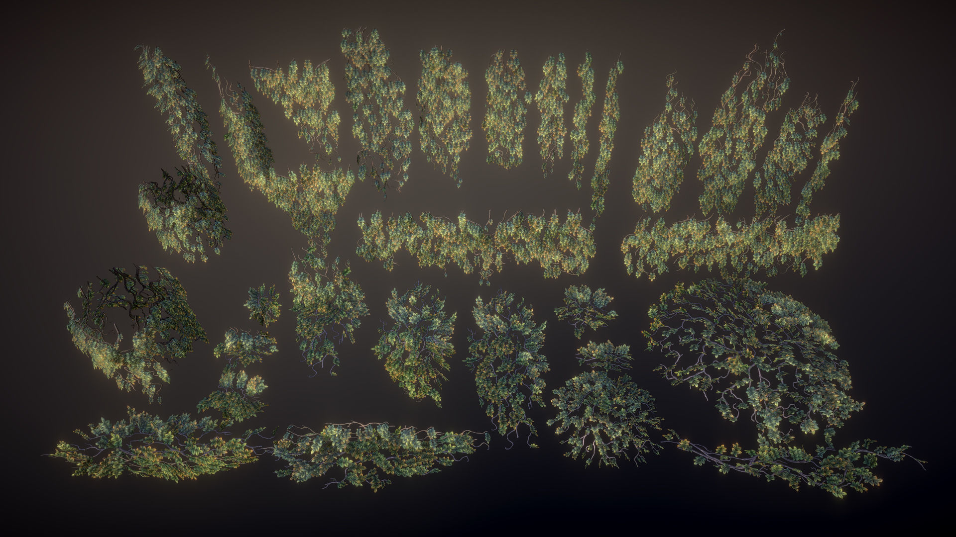 Flowering ivy Low-poly 3D model_5