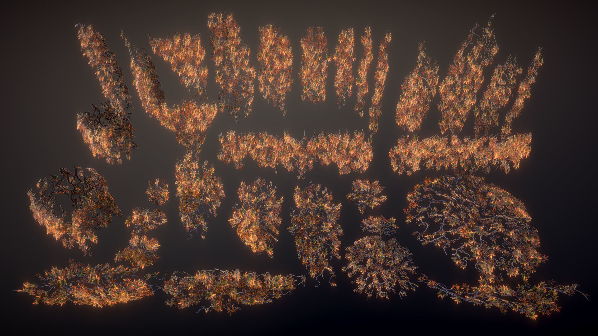 Flowering ivy Low-poly 3D model_6