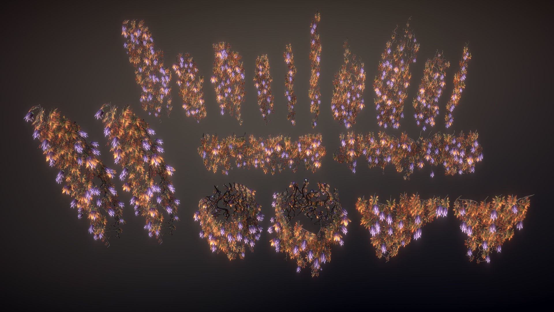 Flowering ivy Low-poly 3D model_15