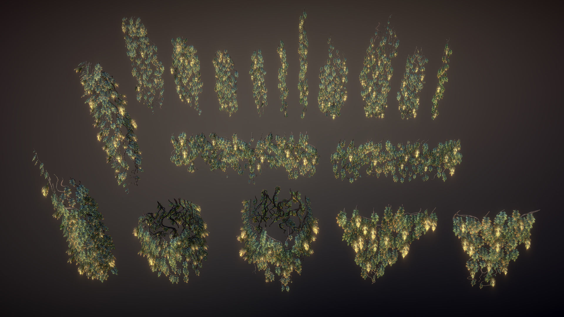 Flowering ivy Low-poly 3D model_11