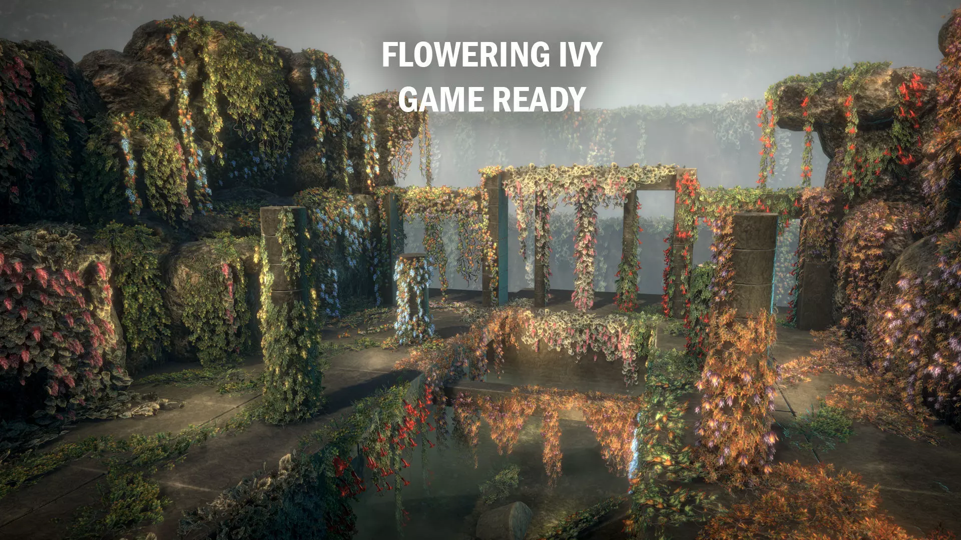 Flowering ivy Low-poly 3D model_0