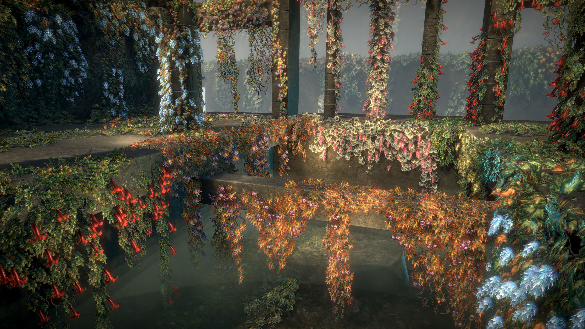 Flowering ivy Low-poly 3D model_3