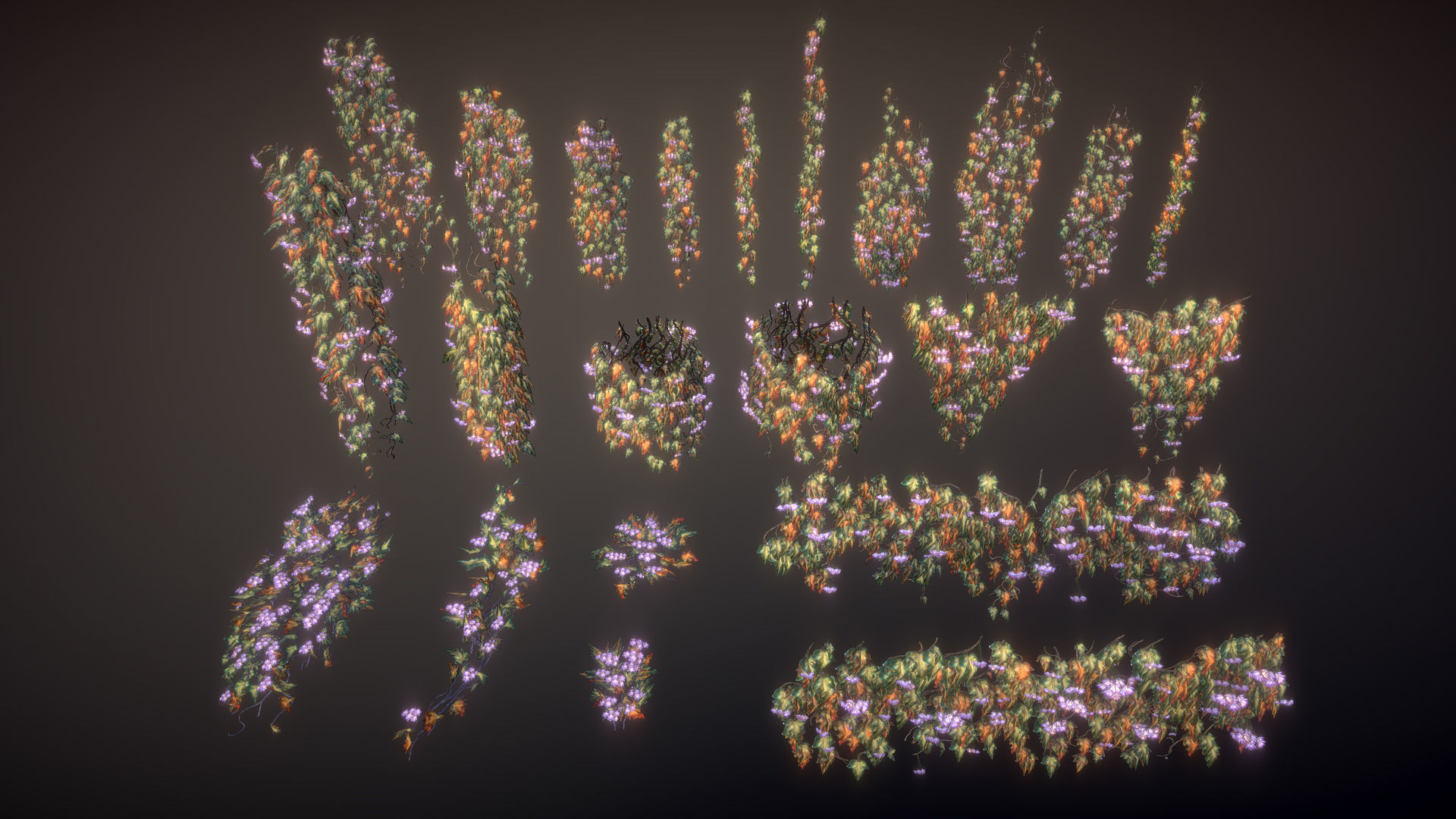 Flowering ivy Low-poly 3D model_12