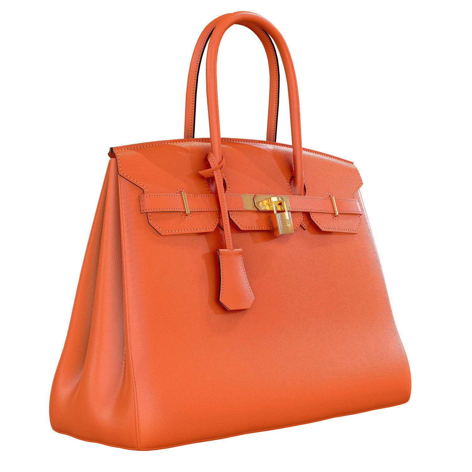 3D model Hermes Birkin Bag Orange Leather VR / AR / low-poly | CGTrader