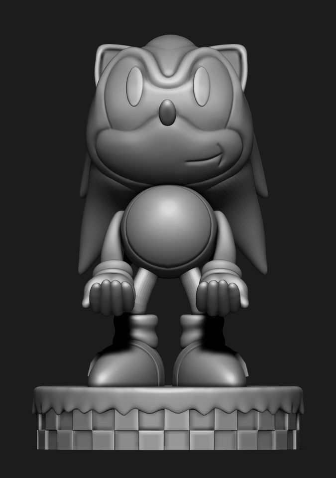 Sonic cellphone and joystick holder 3D print model_3