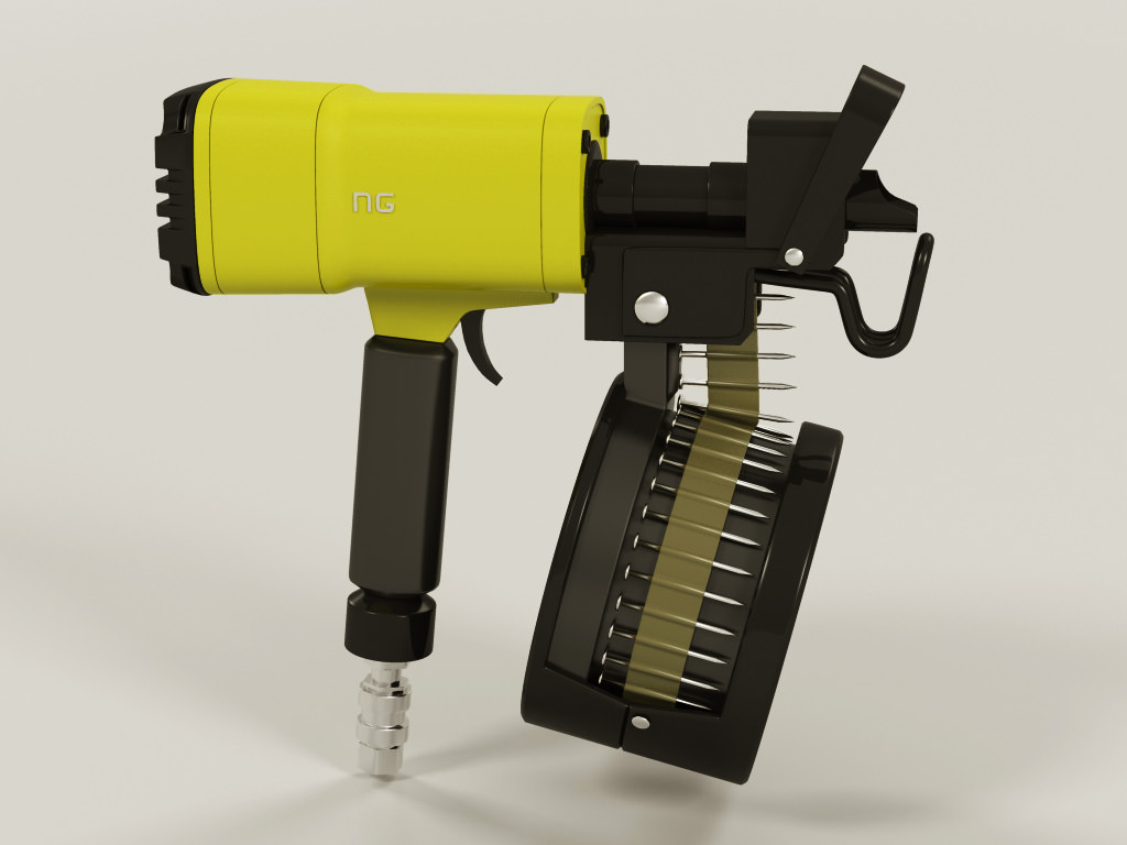 Nail Gun 3D Model .max .obj .3ds .fbx .lwo .lw .lws