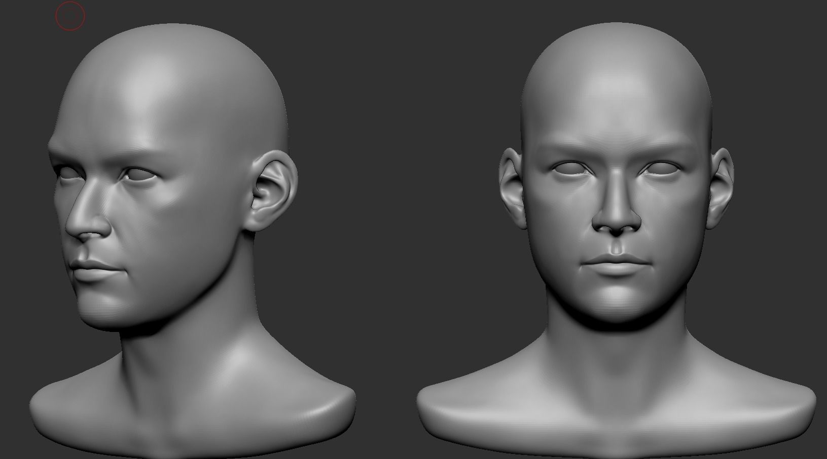 Male head Low-poly 3D model_1