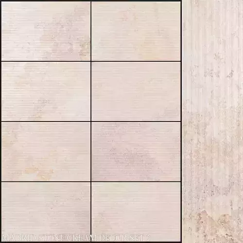 Yurtbay Seramik Madrid Stone Cream Decor Set 2