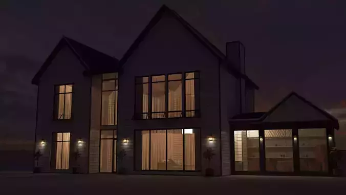 House 1 at night
