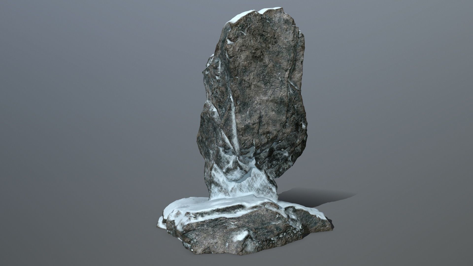 horus rock with snow Low-poly 3D model_4