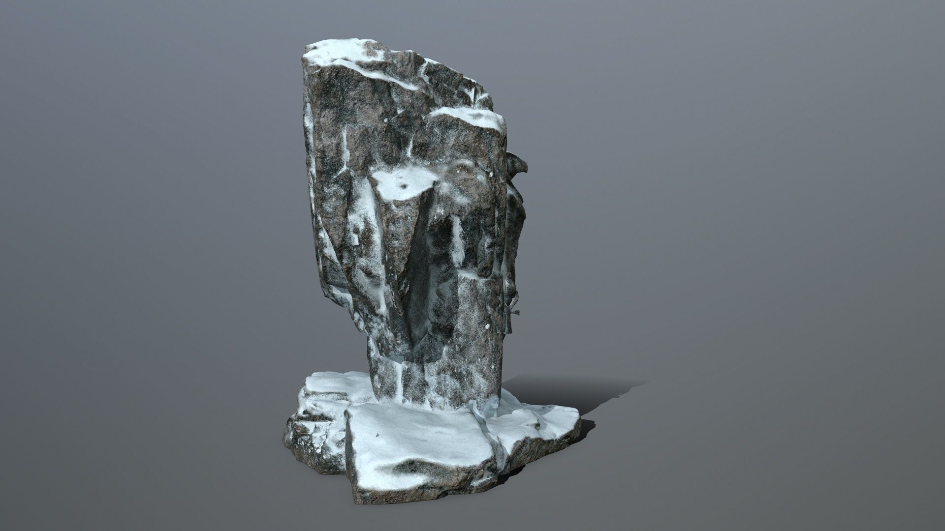 horus rock with snow Low-poly 3D model_2