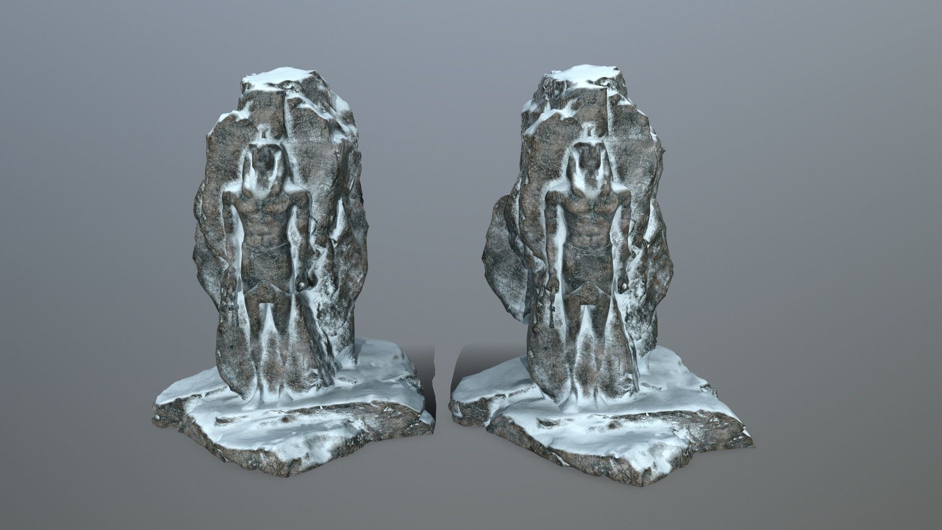 horus rock with snow Low-poly 3D model_9
