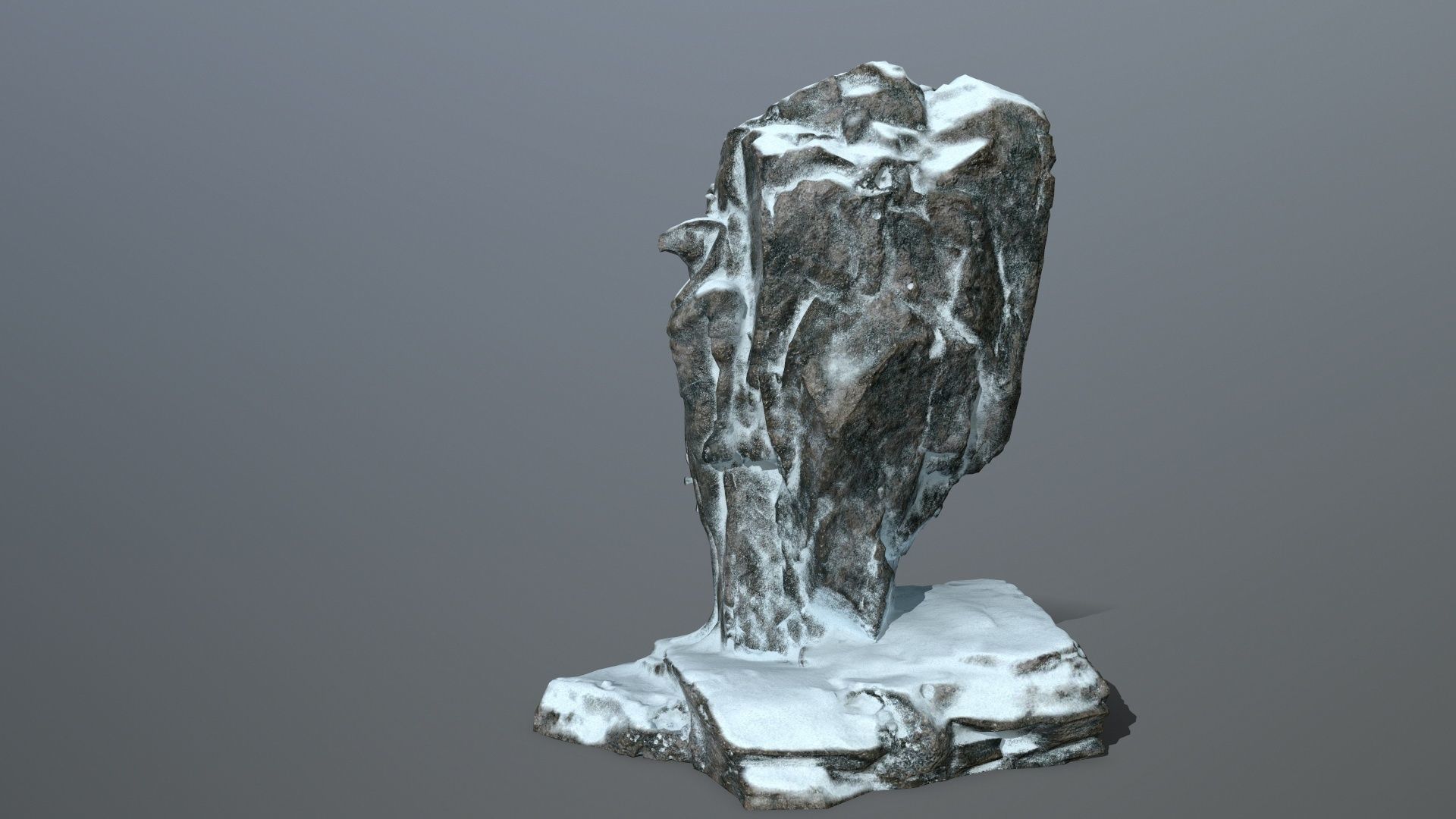 horus rock with snow Low-poly 3D model_6