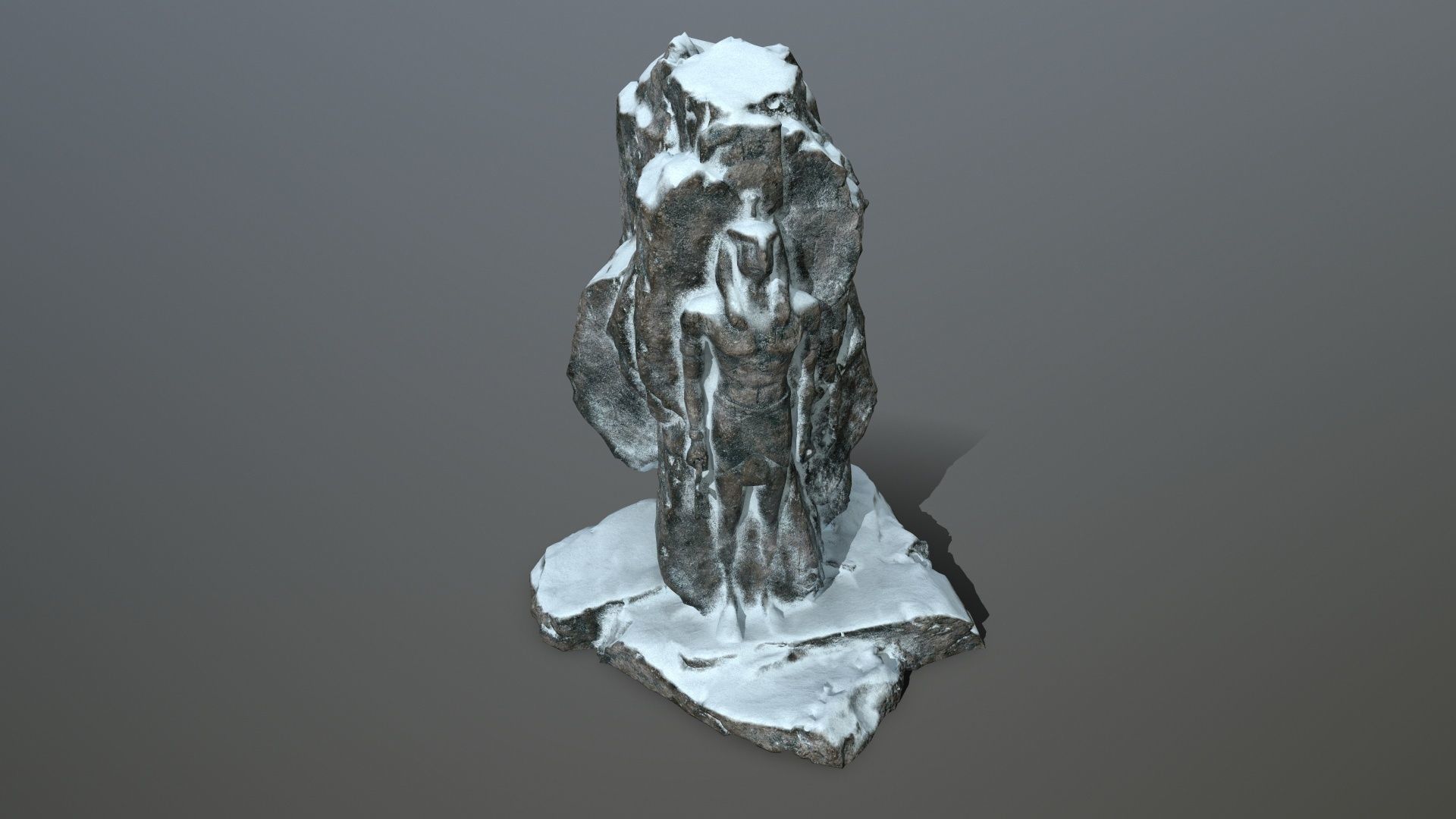 horus rock with snow Low-poly 3D model_8