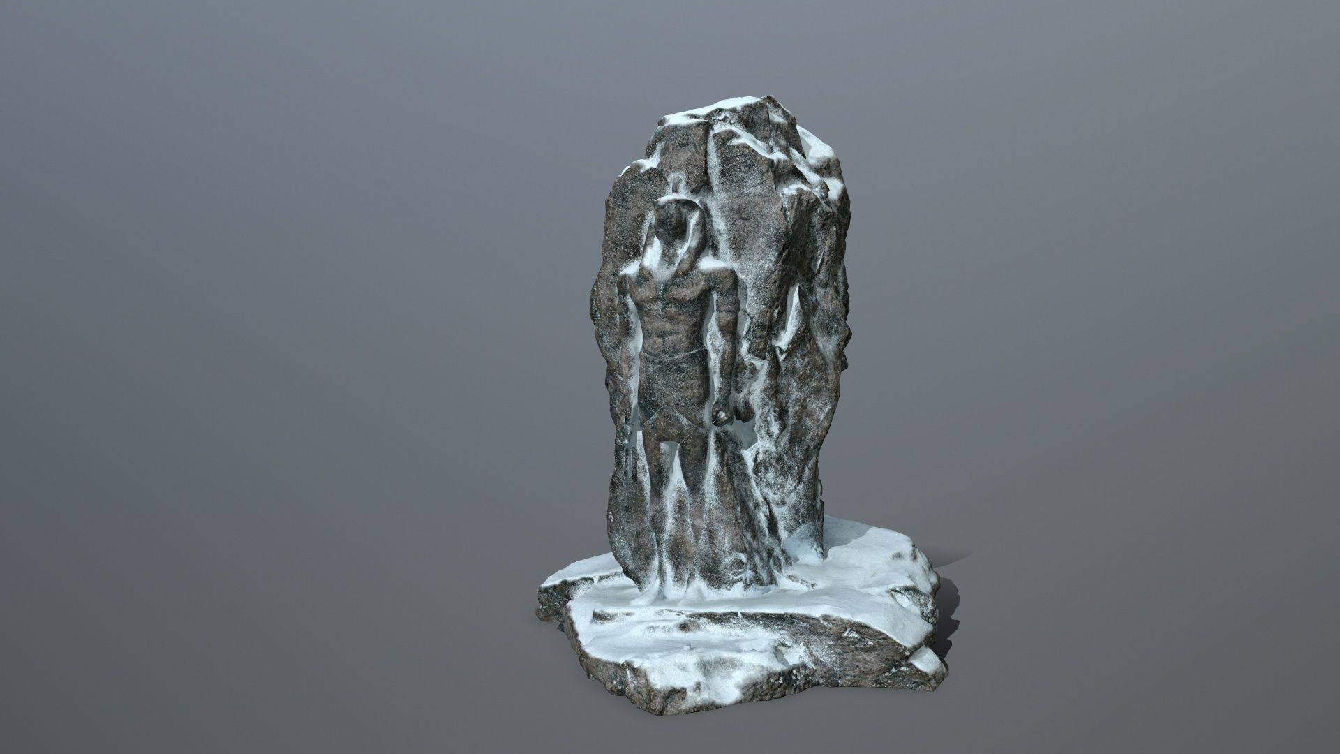 horus rock with snow Low-poly 3D model_7
