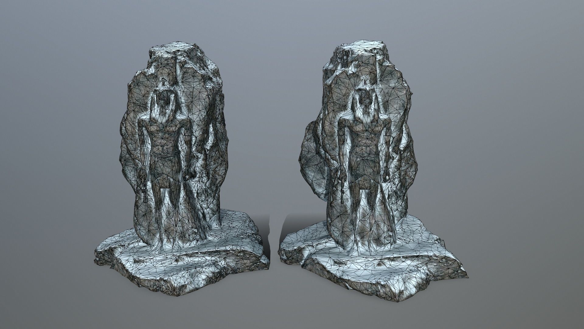 horus rock with snow Low-poly 3D model_10
