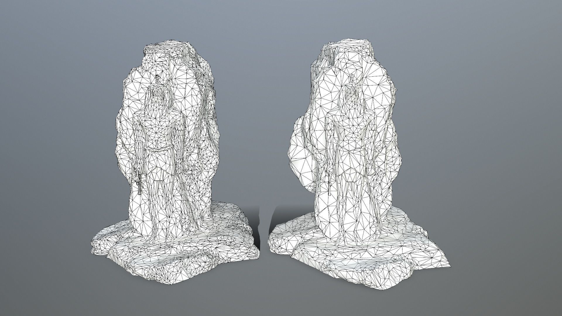 horus rock with snow Low-poly 3D model_11